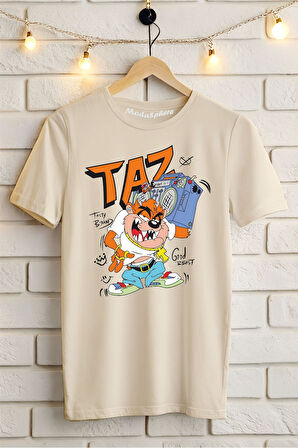 TAZ Baskılı Unisex Oversize Tişört
