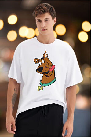 Scooby-Do Baskılı Unisex Oversize Tişört