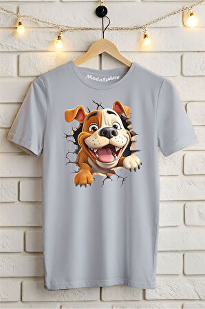 Cute Dog Baskılı Unisex Oversize Tişört