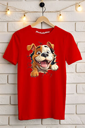 Cute Dog Baskılı Unisex Oversize Tişört