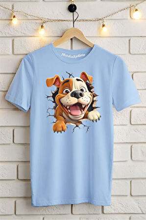Cute Dog Baskılı Unisex Oversize Tişört