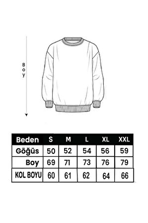 Nabız Baskılı 2 İplik Şardonlu Bisiklet yaka Sweatshirt