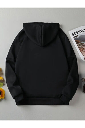 Los Angeles Desenli Kapüşonlu Cepli Sweatshirt