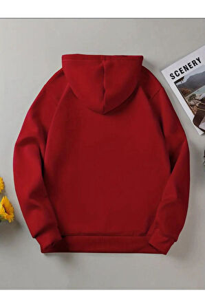 Los Angeles Desenli Kapüşonlu Cepli Sweatshirt