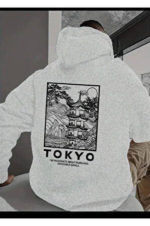 Tokyo Sırt baskılı Kapüşonlu Sweatshirt