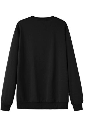 Ice Cream Baskılı Bisiklet Yaka Sweatshirt