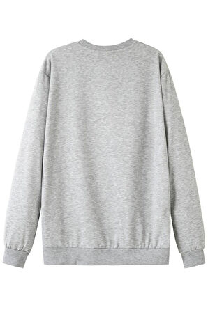 Ice Cream Baskılı Bisiklet Yaka Sweatshirt