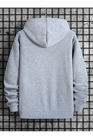 The Doors Baskılı Kapüşonlu Cepli Sweatshirt