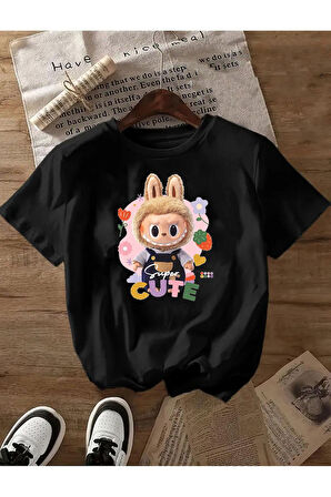 Cute Baskılı Unisex Oversize Tişört