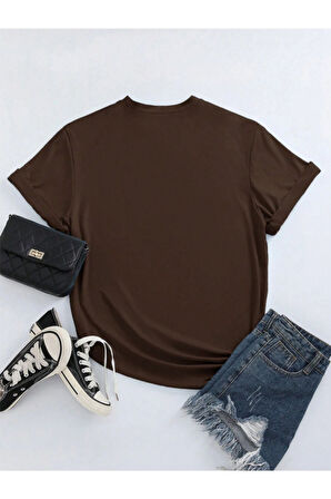 Kurdele Baskılı Basic T-Shirt