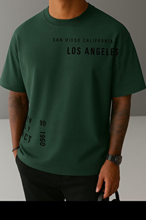 Los Angeles Baskılı Unisex Oversize Tişört