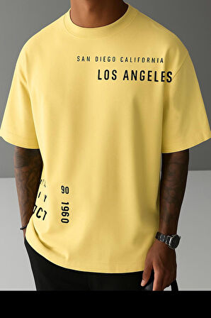 Los Angeles Baskılı Unisex Oversize Tişört