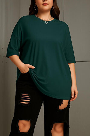 Sade Renk Büyük Beden Unisex Oversize Tişört