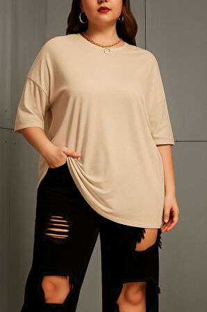 Sade Renk Büyük Beden Unisex Oversize Tişört