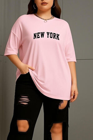 Büyük Beden New York Baskılı Unisex Oversize Tişört