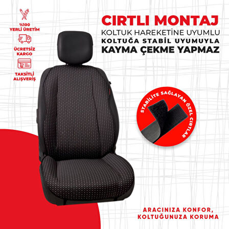 Beyaz Noktalı Siyah Jakar Dokuma