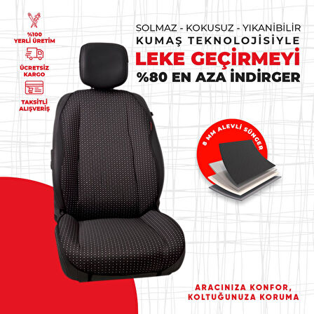 Beyaz Noktalı Siyah Jakar Dokuma