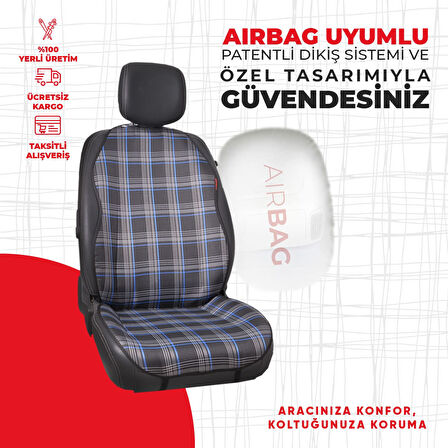 Mavi Gti Desen Jakar Dokuma