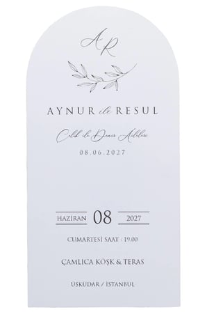 43 Adet Modern Düğün Davetiyesi 2018 - Kraft Özel Zarf