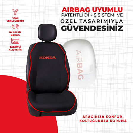 Kırmızı Biyeli Kırmızı Honda Nakışlı Minder