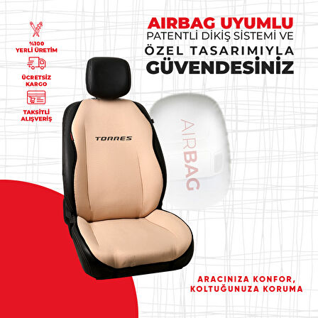 KGM Torres  Nakışlı Krem Minder