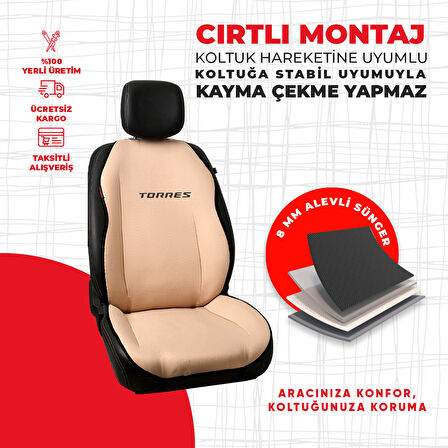 KGM Torres  Nakışlı Krem Minder