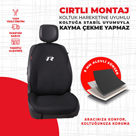 Volkswagen Eski R Logo Nakışlı Minder