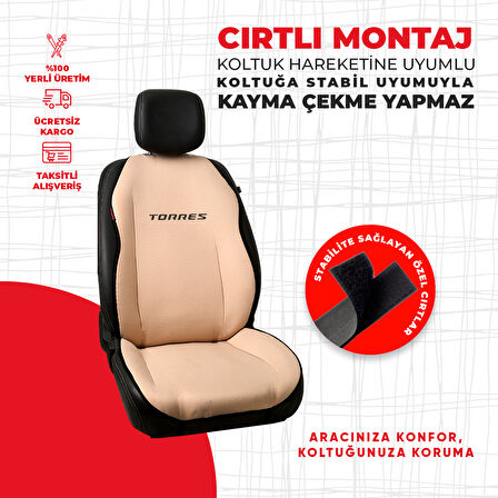 SsangYong Torres Nakışlı Krem Minder