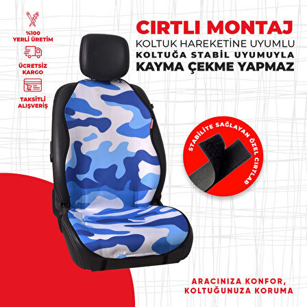 Dijital Baskılı Mavi Kamuflaj Desen