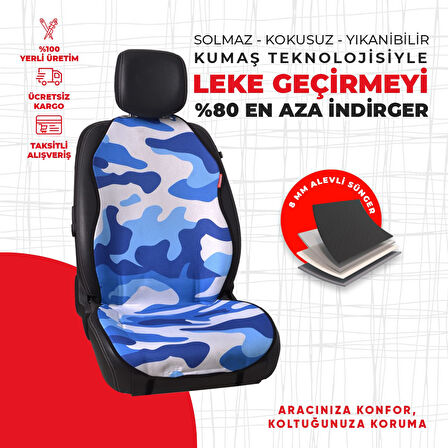 Dijital Baskılı Mavi Kamuflaj Desen