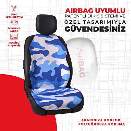 Dijital Baskılı Mavi Kamuflaj Desen