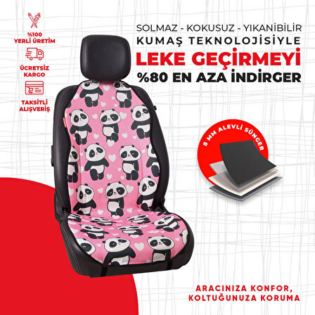 Dijital Baskılı Yeşil Panda Desen