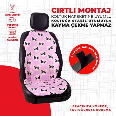 Dijital Baskılı Lila Panda Desen