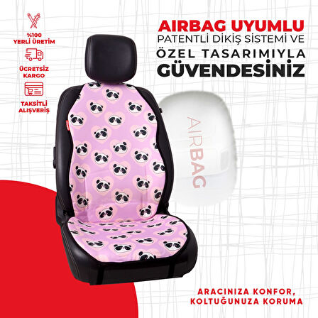 Dijital Baskılı Lila Panda Desen