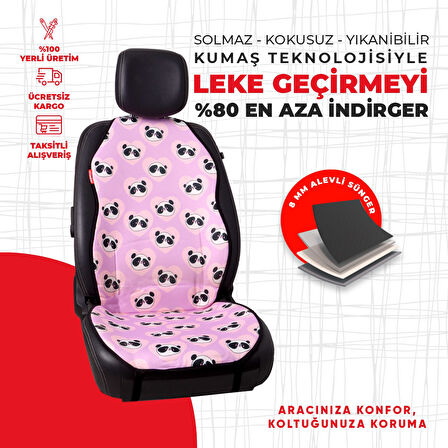 Dijital Baskılı Lila Panda Desen