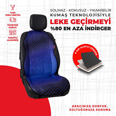 Dijital Baskılı Mavi Metal Desen