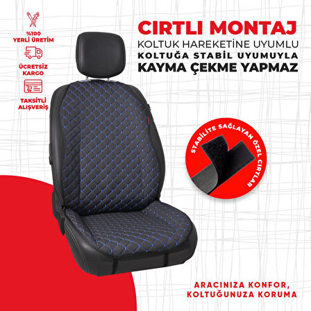 Mavi Kapitone Siyah Jakar Dokuma