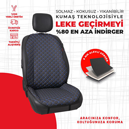 Mavi Kapitone Siyah Jakar Dokuma