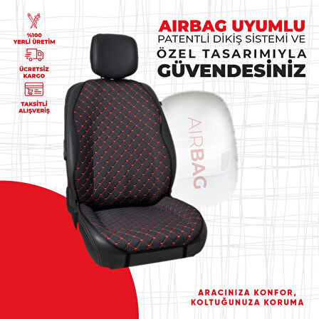 Kırmızı Kapitone Siyah Jakar Dokuma