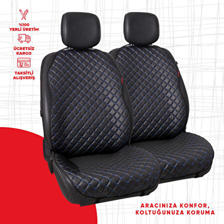 Mavi Kapitone Siyah Suni Deri