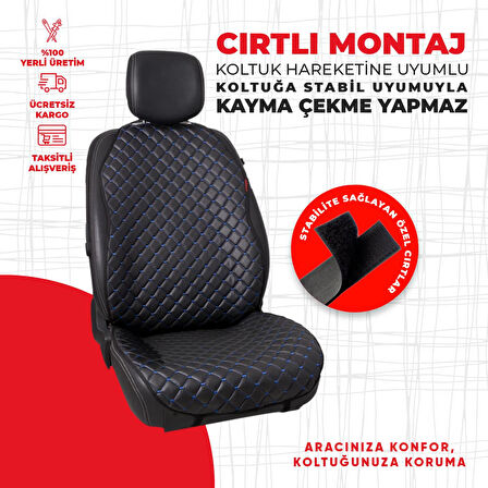 Mavi Kapitone Siyah Suni Deri