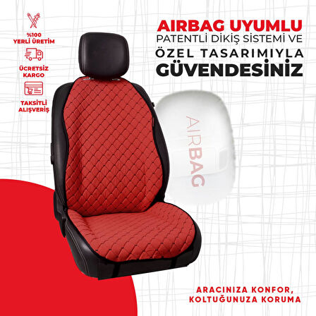 Siyah Kapitone Kırmızı Nubuk Dokuma