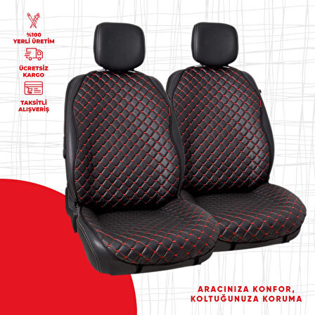 Siyah Kapitone Kırmızı Nubuk Dokuma