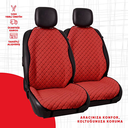 Siyah Kapitone Kırmızı Nubuk Dokuma