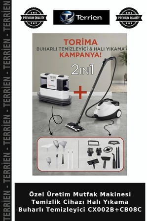 Özel Üretim Mutfak Makinesi Temizlik Cihazı Halı Yıkama Buharlı Temizleyici CX002B+CB08C