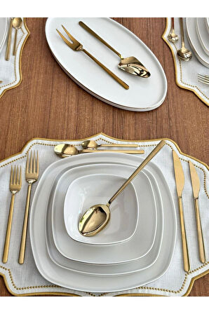 Yemek Takımı 80 Parça 6 Kişilik Ellie Gold