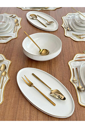Yemek Takımı 80 Parça 6 Kişilik Ellie Gold