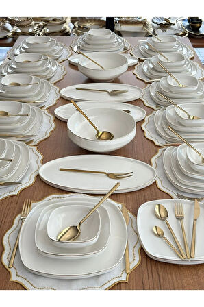 Yemek Takımı 155 Parça 12 Kişilik Ellie Gold