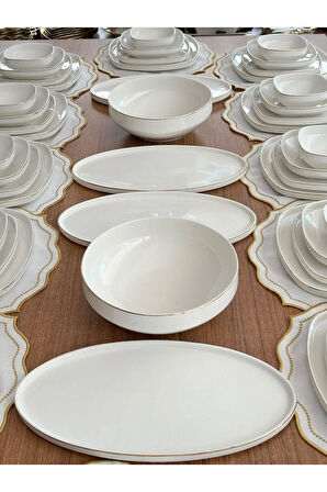 Yemek Takımı 66 Parça 12 Kişilik Ellie Gold