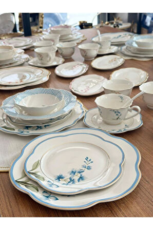 Yemek Takımı Kahvaltı Takımı 72 Parça 6 Kişilik Colorful Garden